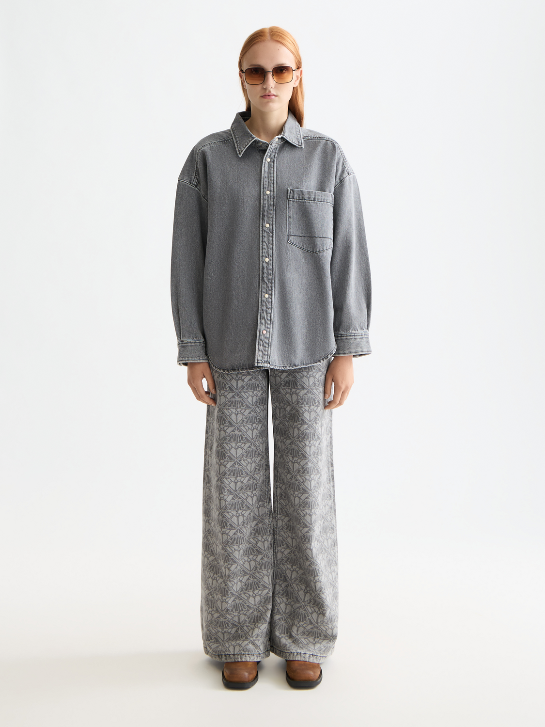 White Smoke חולצת ג'ינס ארוכה לנשים Black Spark SCOTCH & SODA