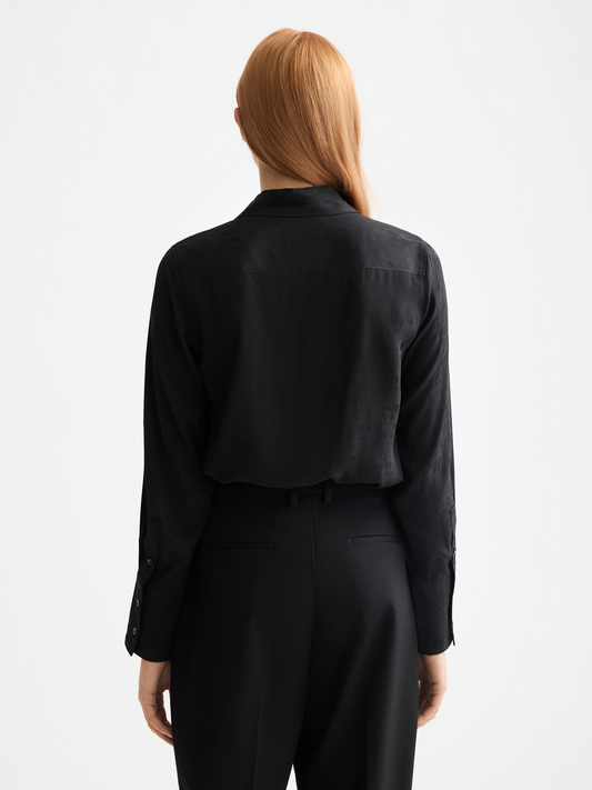 White Smoke חולצה ארוכה מכופתרת לנשים Jacquard SCOTCH & SODA