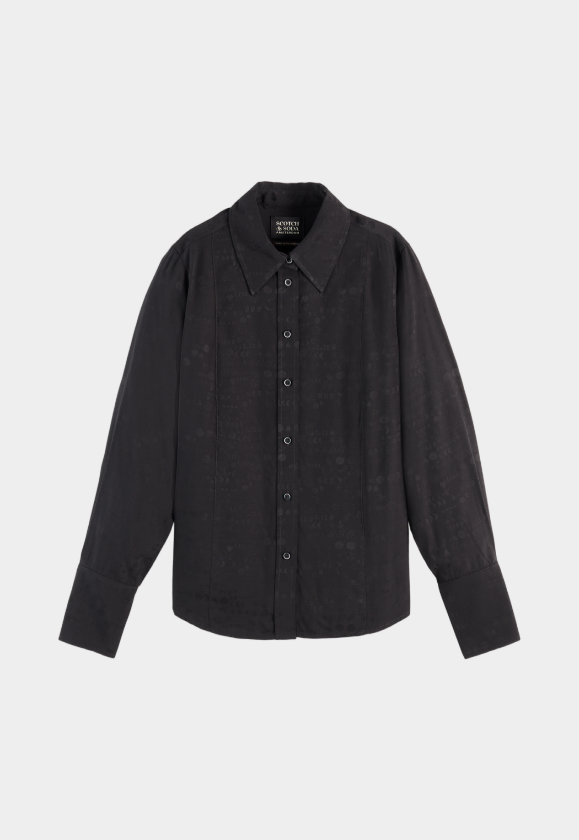 Lavender חולצה ארוכה מכופתרת לנשים Jacquard SCOTCH & SODA