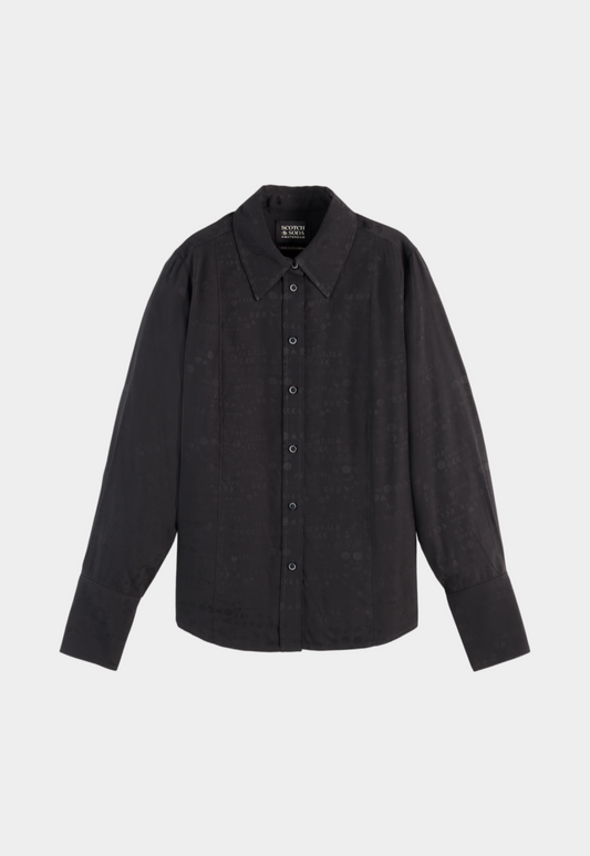 Lavender חולצה ארוכה מכופתרת לנשים Jacquard SCOTCH & SODA