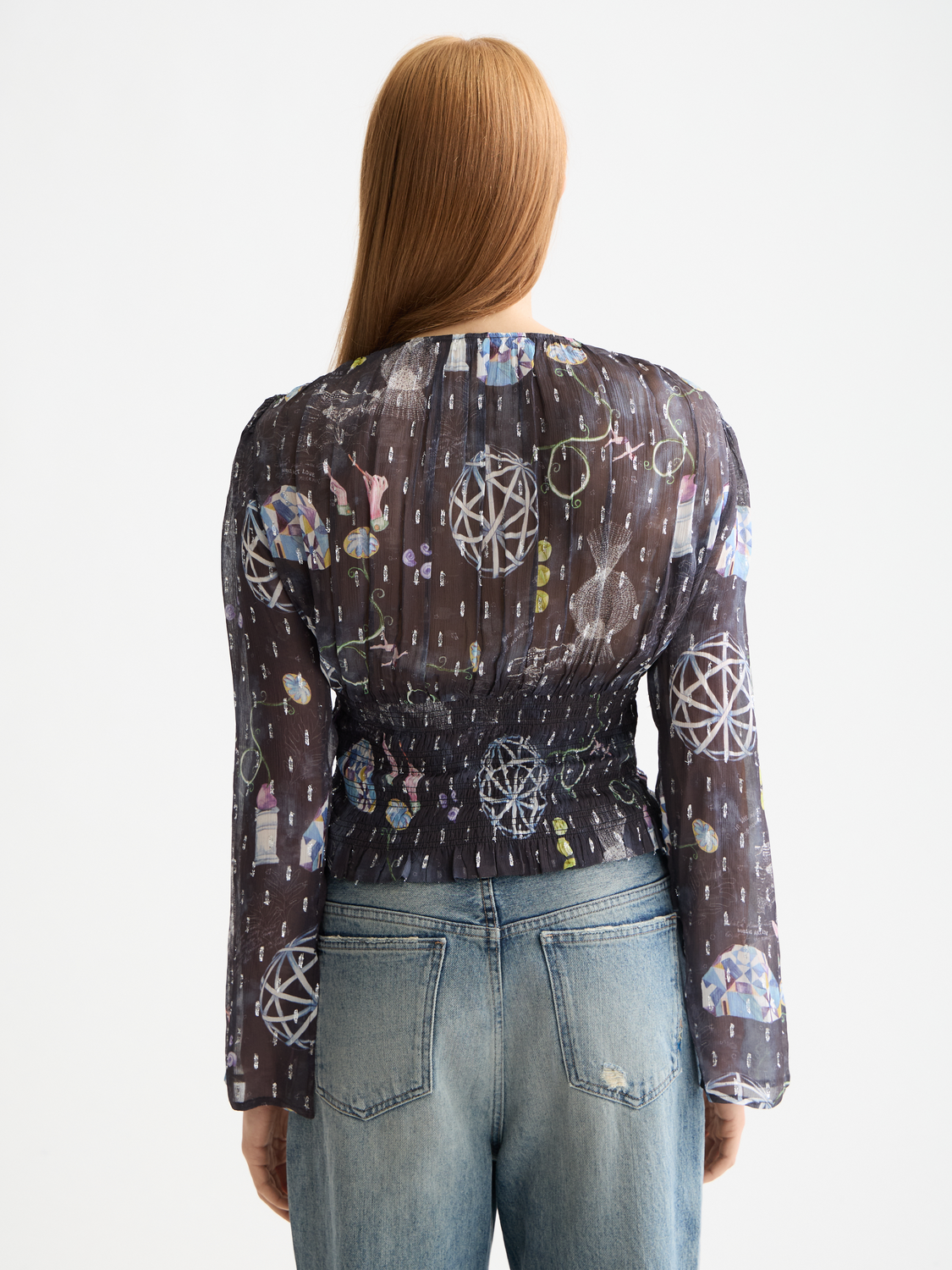 Lavender חולצה ארוכה לנשים Smocked SCOTCH & SODA