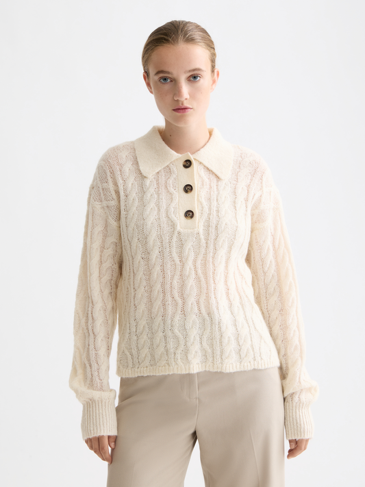 Antique White סוודר פולו לנשים SCOTCH & SODA