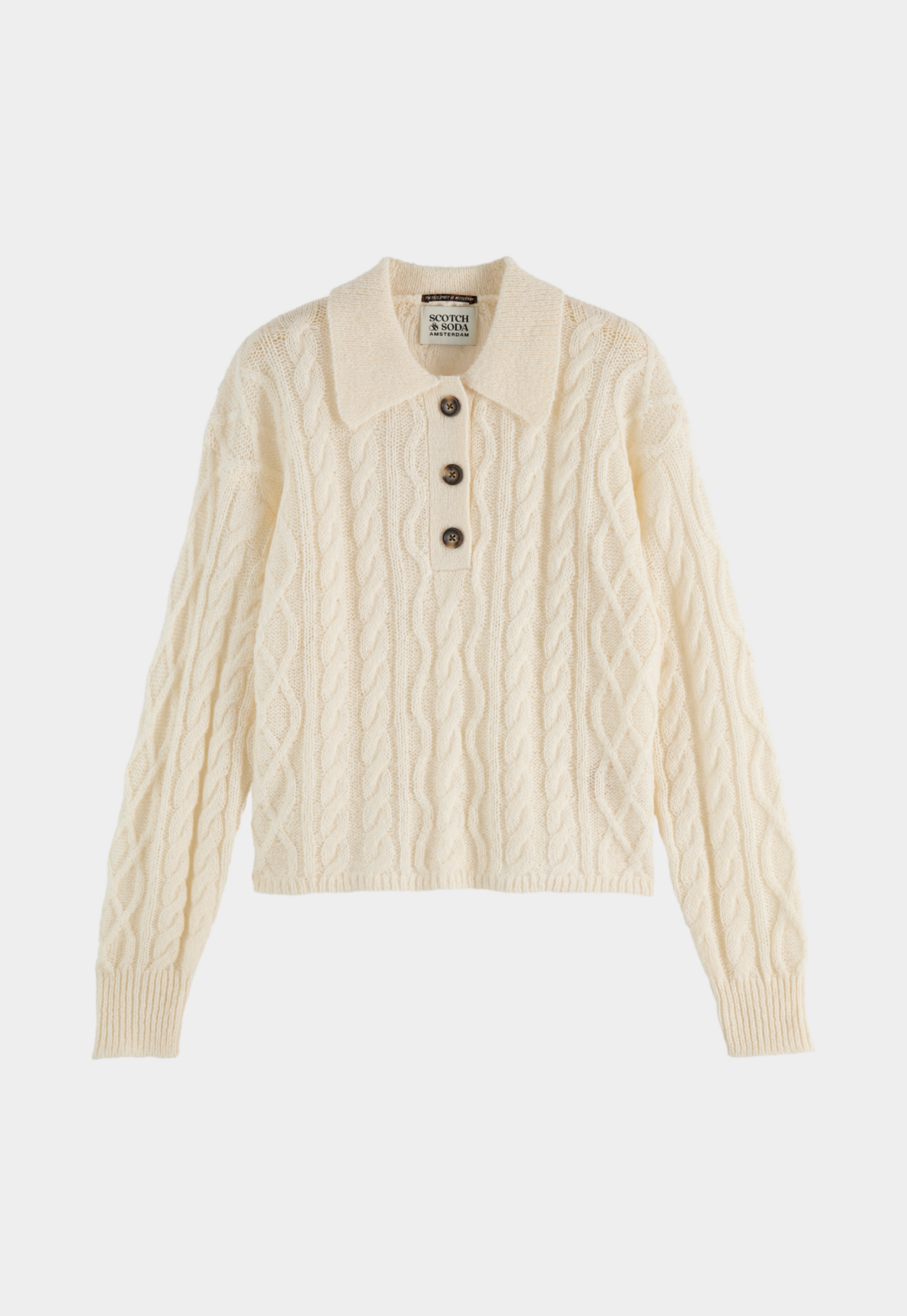 Antique White סוודר פולו לנשים SCOTCH & SODA