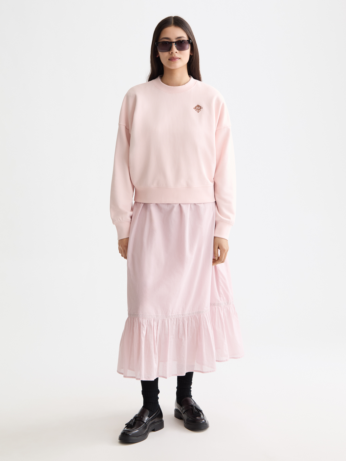 Beige סווטשירט עם לוגו לנשים SCOTCH & SODA