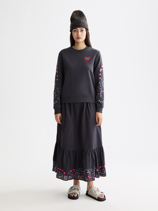 Dark Slate Gray סווטשירט עם לוגו לנשים SCOTCH & SODA