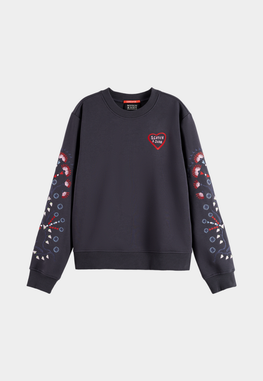 Dark Slate Gray סווטשירט עם לוגו לנשים SCOTCH & SODA