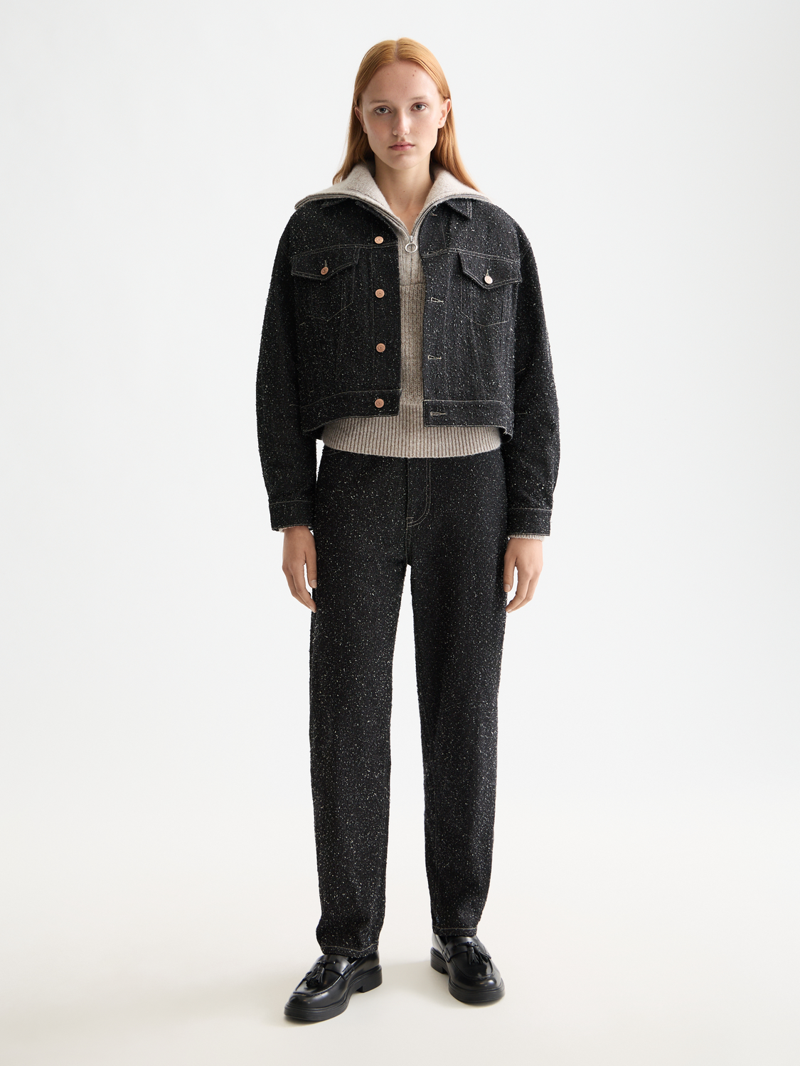 Dark Slate Gray ג'קט ג'ינס עם טקסטורה לנשים  Snow SCOTCH & SODA