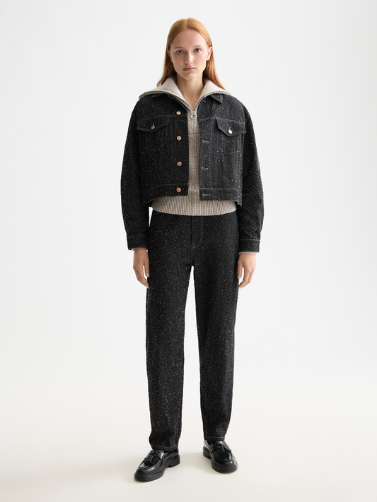 Dark Slate Gray ג'קט ג'ינס עם טקסטורה לנשים  Snow SCOTCH & SODA