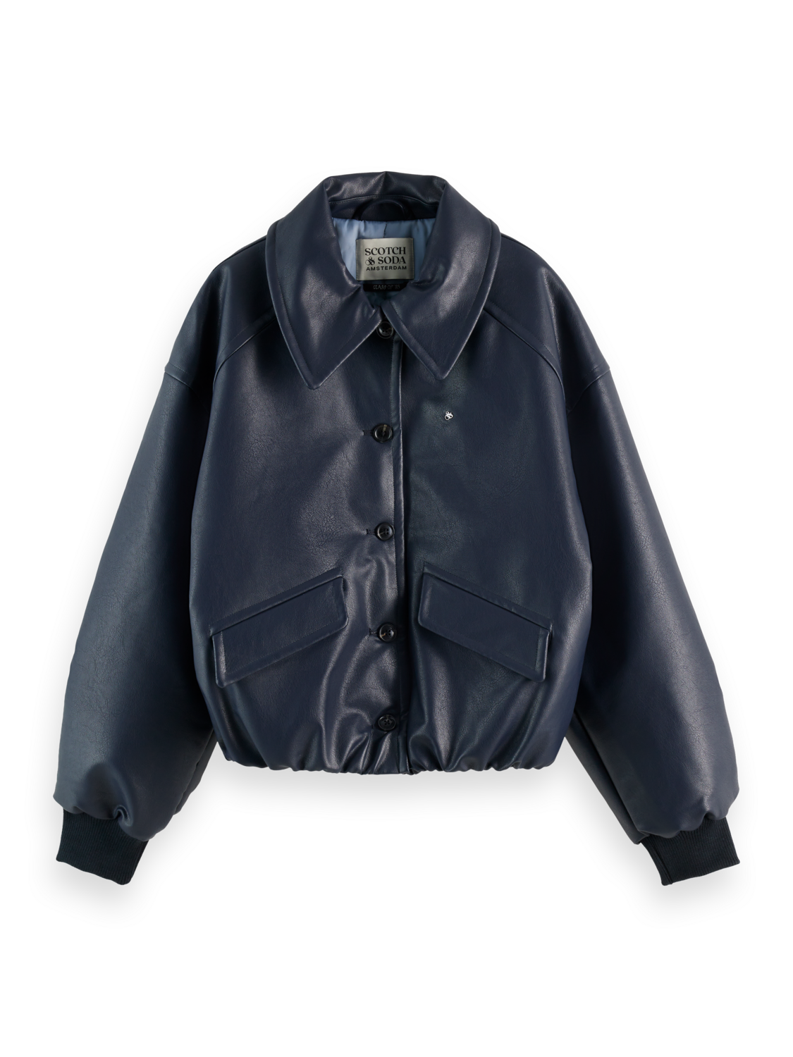 Dark Slate Gray ג'קט בומבר דמוי עור לנשים SCOTCH & SODA