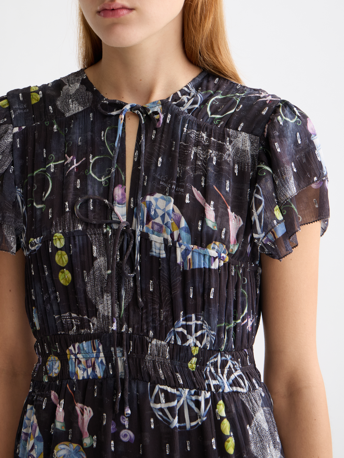 Light Gray שמלת מקסי פרחונית SCOTCH & SODA