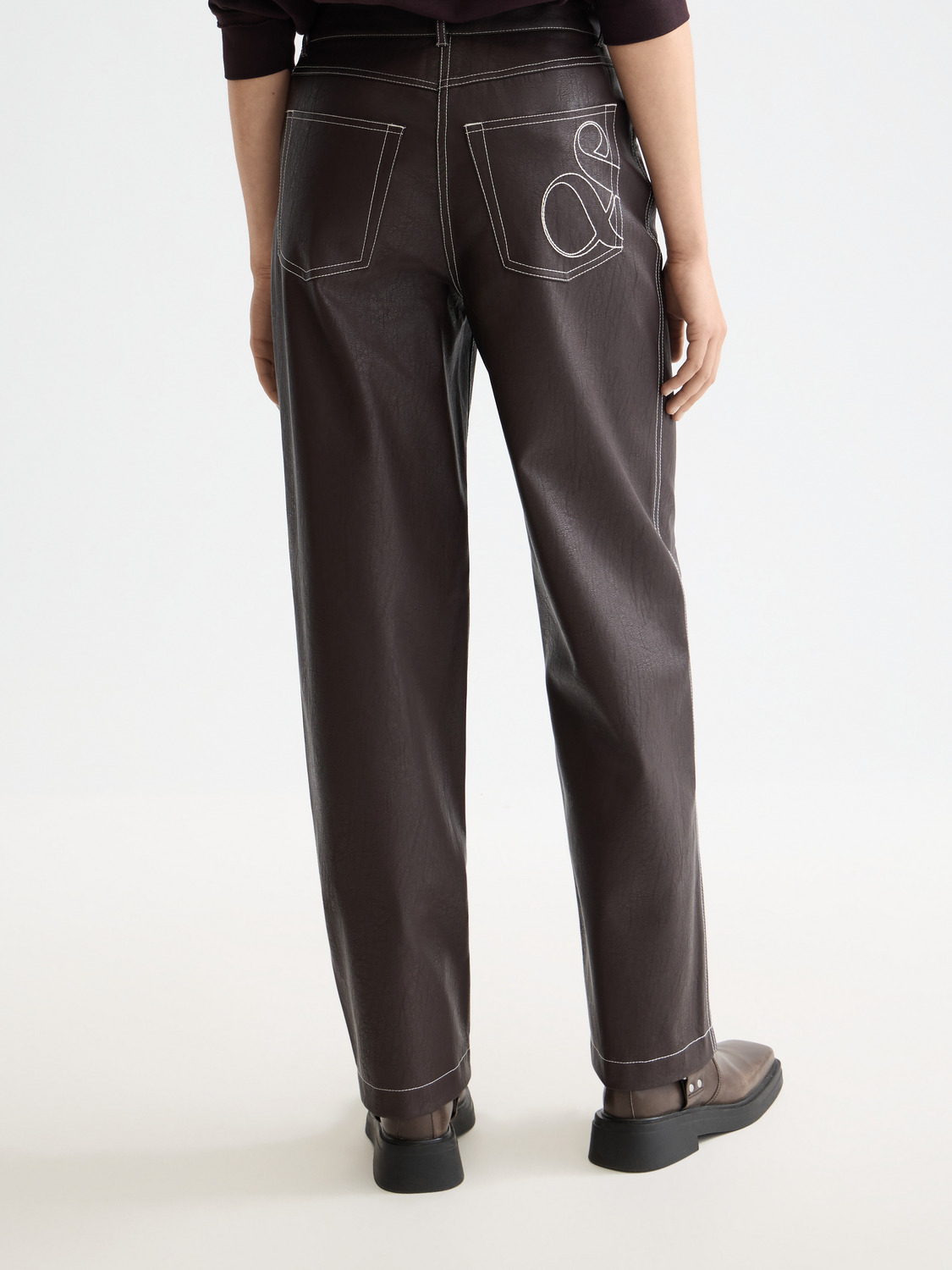 Beige מכנסיים ארוכים דמוי עור לנשים Aurora SCOTCH & SODA