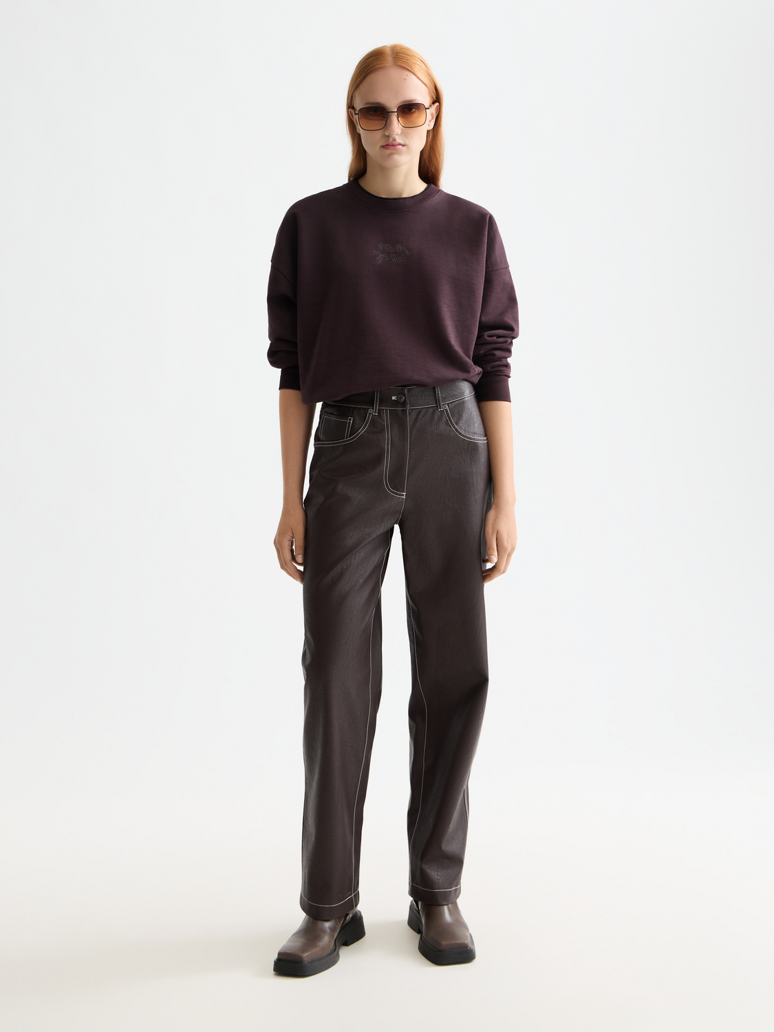 White Smoke מכנסיים ארוכים דמוי עור לנשים Aurora SCOTCH & SODA