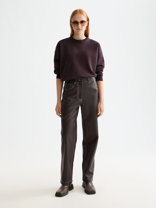 White Smoke מכנסיים ארוכים דמוי עור לנשים Aurora SCOTCH & SODA