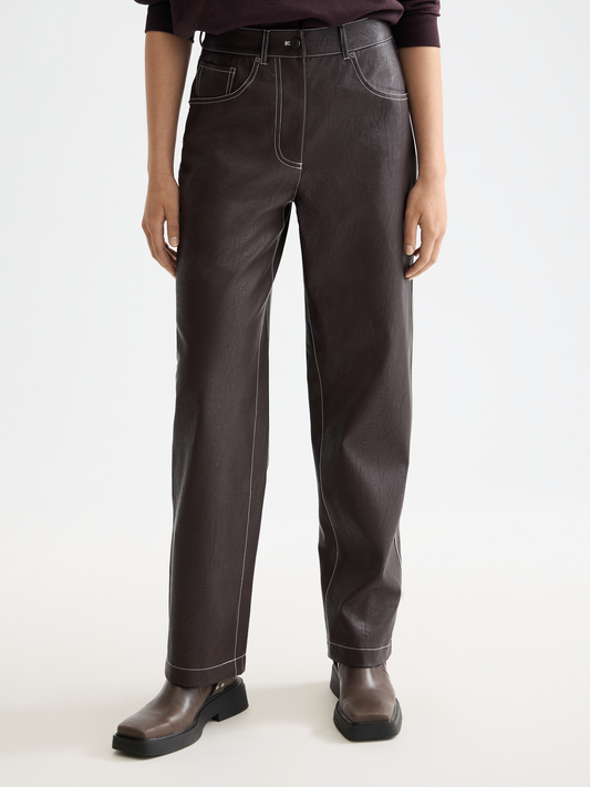 White Smoke מכנסיים ארוכים דמוי עור לנשים Aurora SCOTCH & SODA