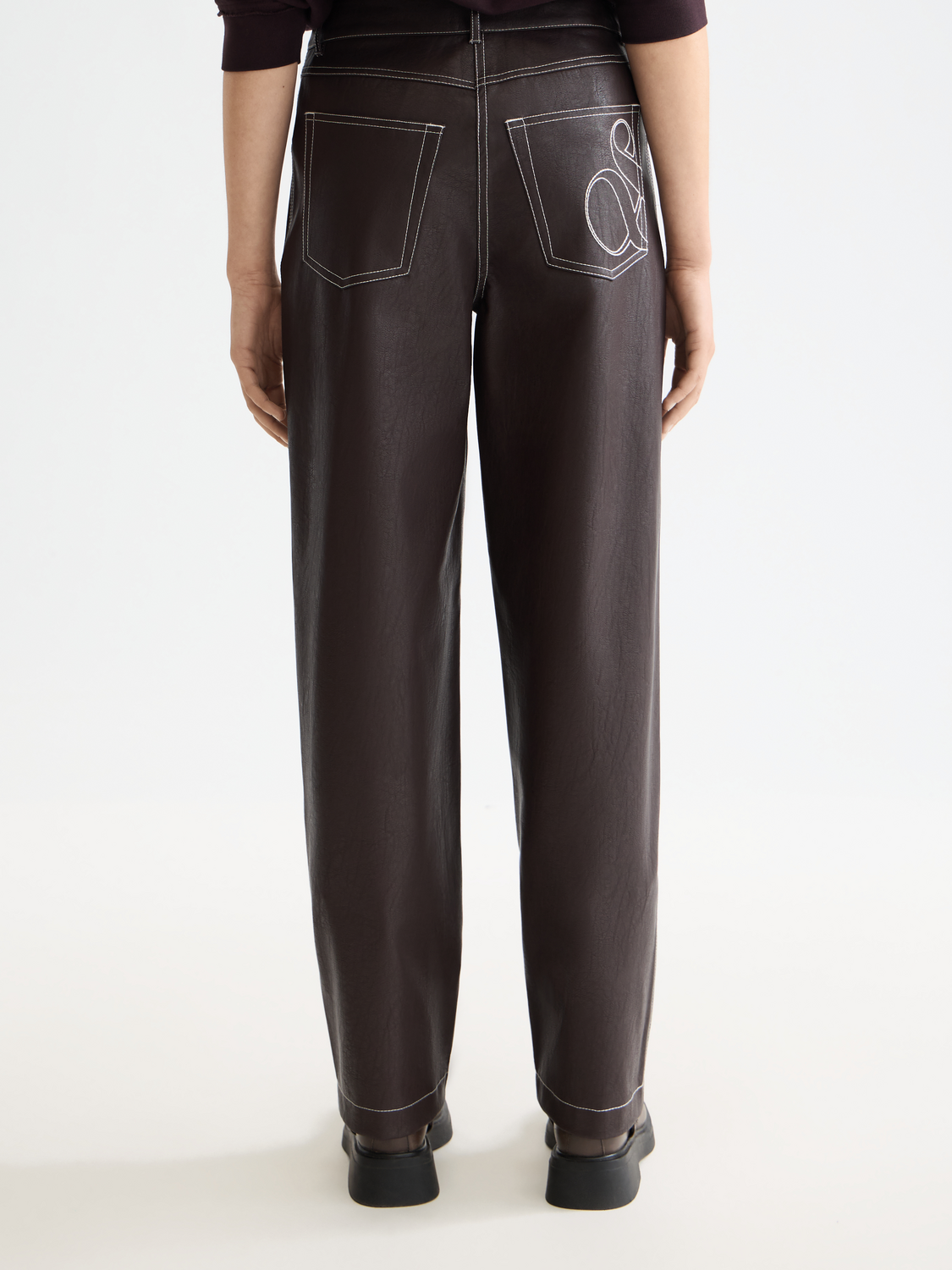 White Smoke מכנסיים ארוכים דמוי עור לנשים Aurora SCOTCH & SODA