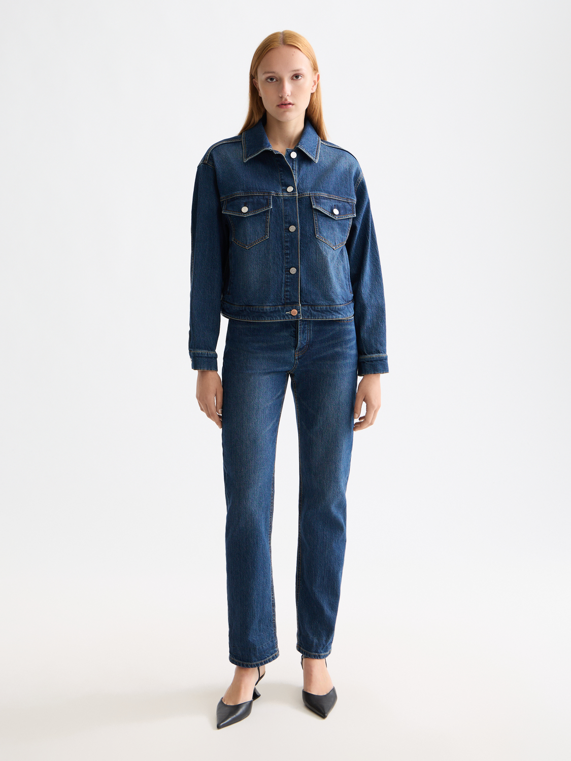 Dark Slate Gray ג'ינס ארוך לנשים The Sky - Straight Leg – Let It Rain 750 SCOTCH & SODA