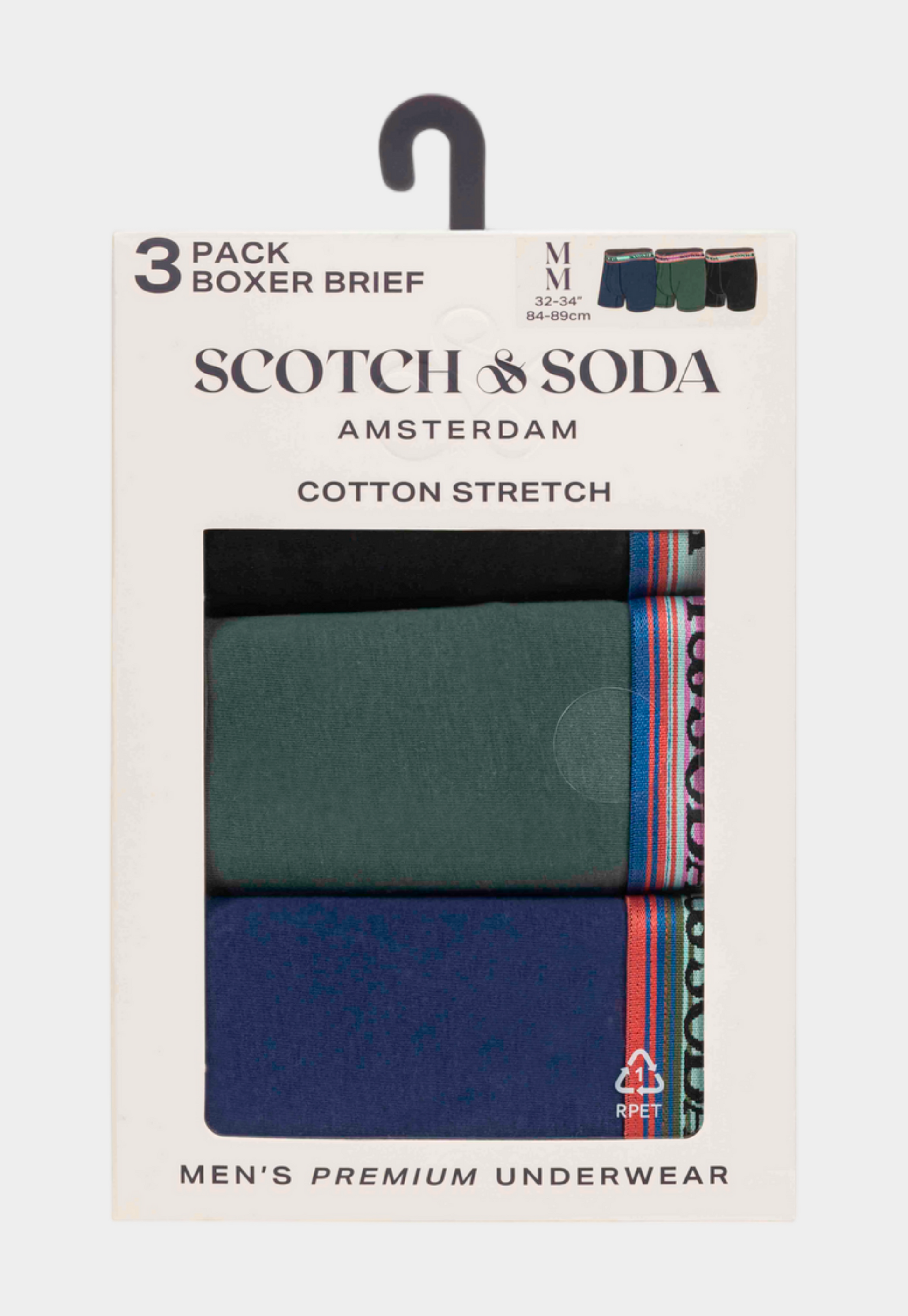 Dark Slate Gray מארז שלושה תחתוני בוקסר לגברים SCOTCH & SODA