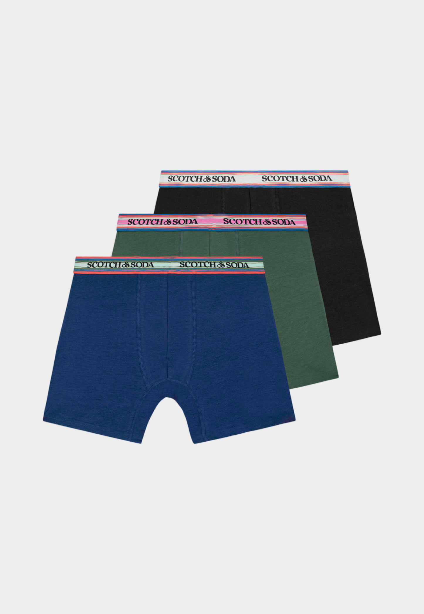 Dark Slate Gray מארז שלושה תחתוני בוקסר לגברים SCOTCH & SODA