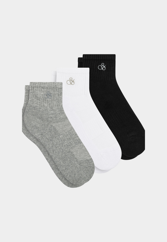 Lavender מארז גרביים לנשים 3Pk - 1/2 Terry Qtr Crew Socks SCOTCH & SODA
