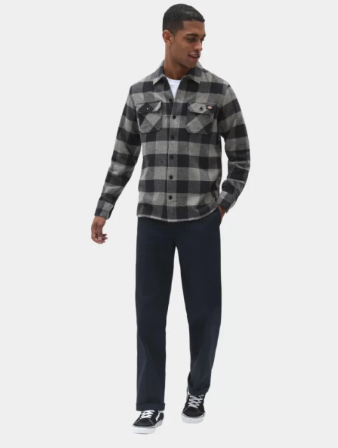 Dark Slate Gray חולצה מכופתרת ארוכה לגברים Sacramento DICKIES