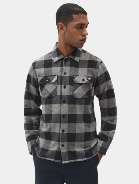 Dark Slate Gray חולצה מכופתרת ארוכה לגברים Sacramento DICKIES