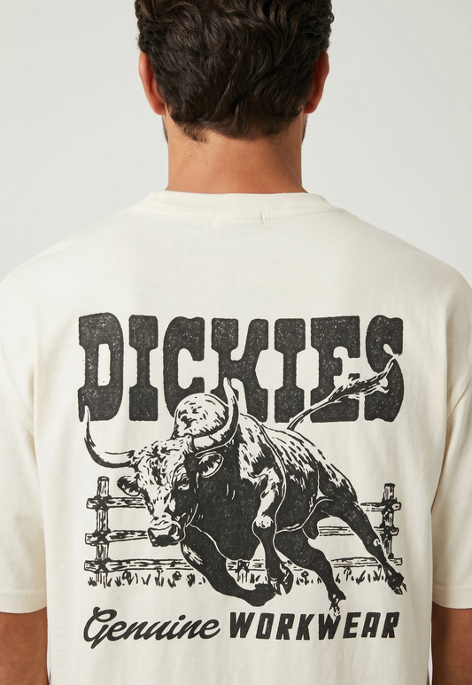 Antique White טי שירט קצרה לגברים Buchtell DICKIES