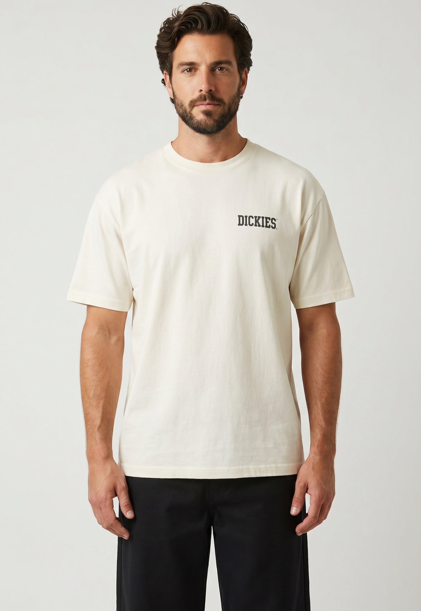 Antique White טי שירט קצרה לגברים Buchtell DICKIES