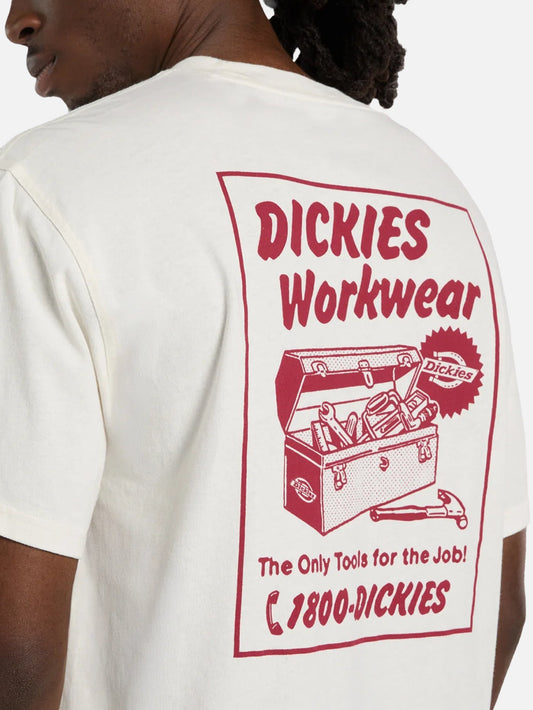 Antique White טי שירט קצרה לגברים Dry Ridge DICKIES