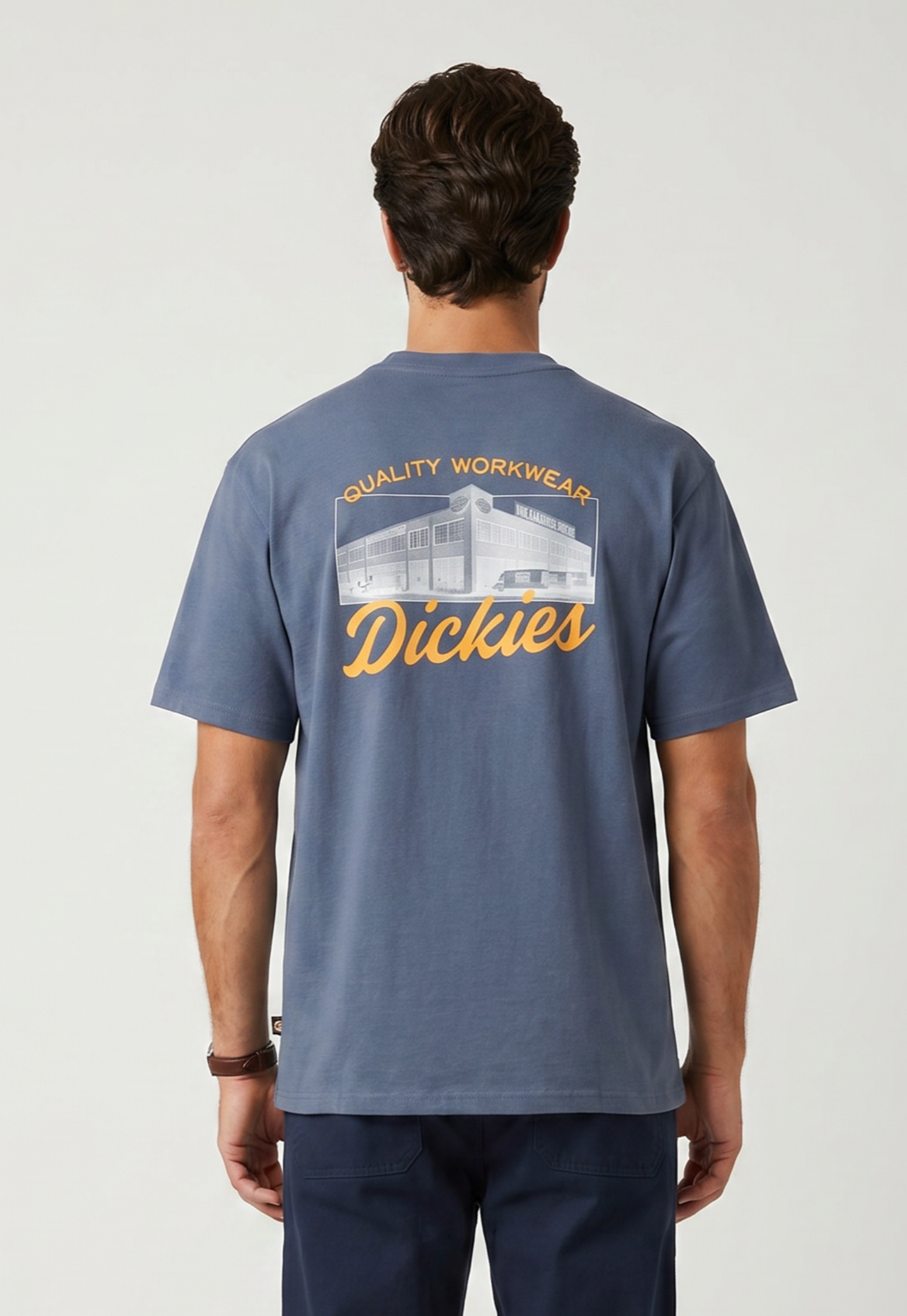Light Gray טי שירט קצרה לגברים Wellsville DICKIES