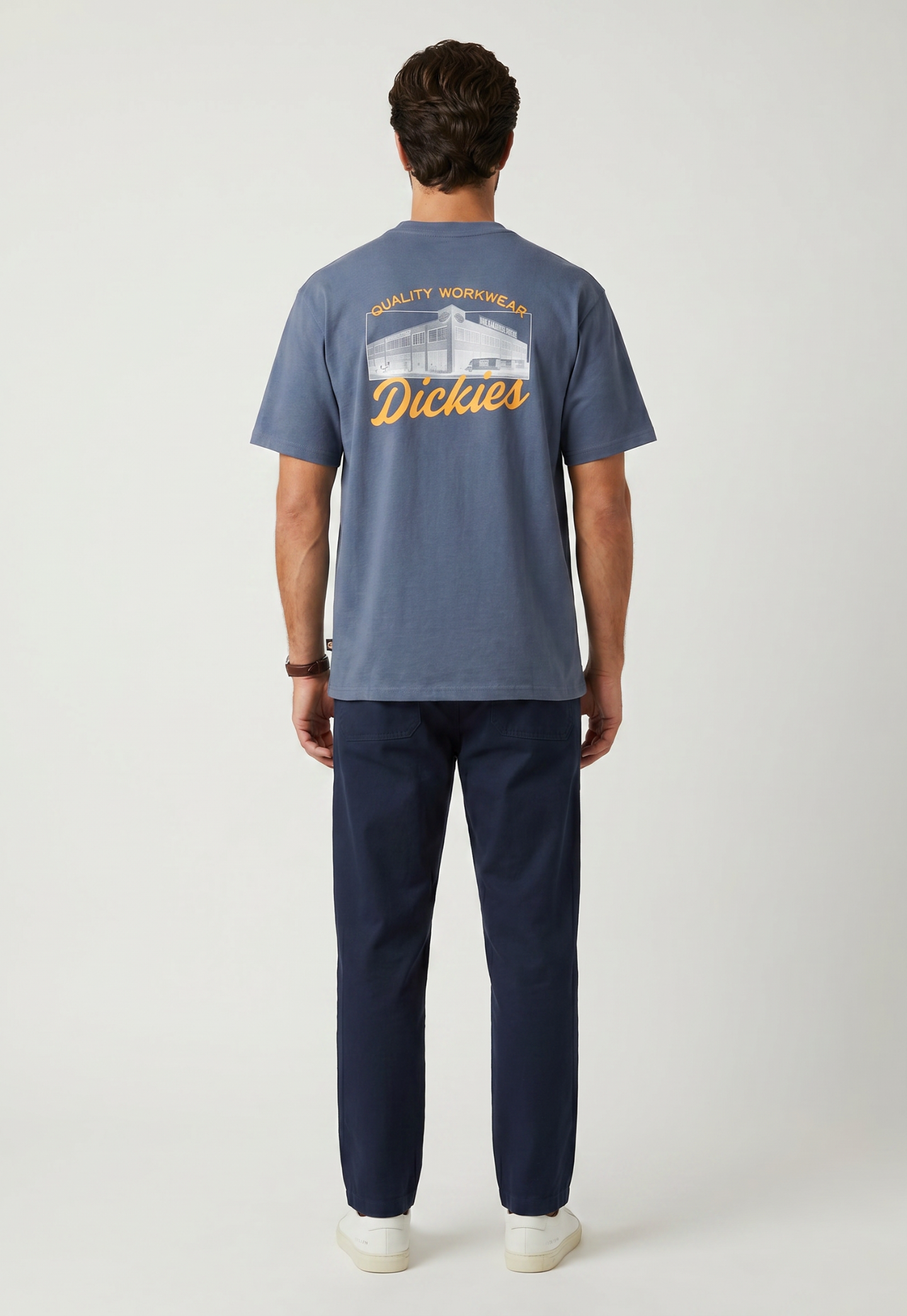 Light Gray טי שירט קצרה לגברים Wellsville DICKIES