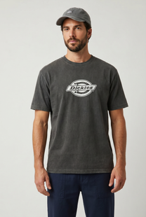 Light Gray טי שירט קצרה לגברים Plainville DICKIES