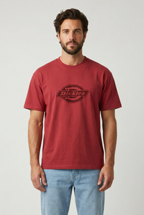 Light Gray טי שירט קצרה לגברים Plainville DICKIES