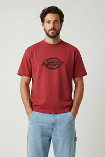 Light Gray טי שירט קצרה לגברים Plainville DICKIES