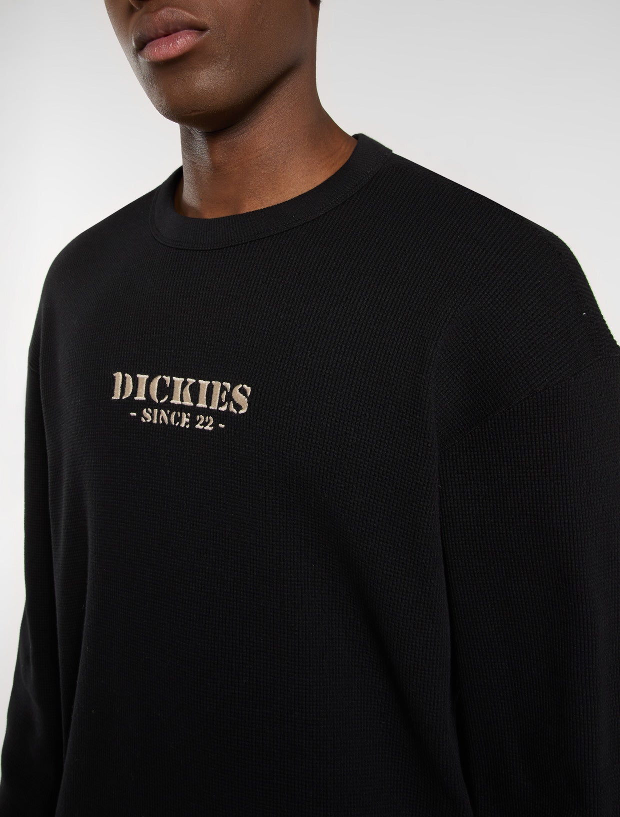 Light Gray טי שירט ארוכה לגברים Waffle DICKIES