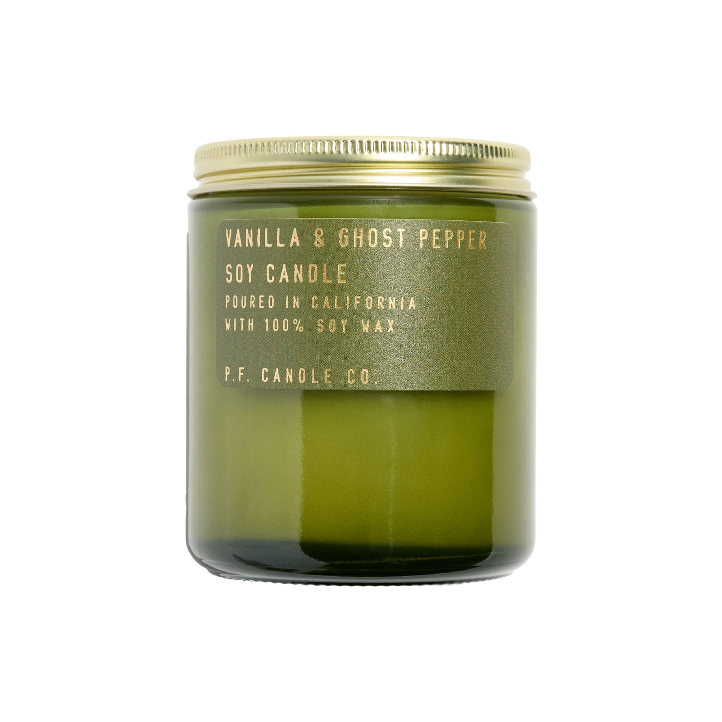 Olive Drab נר שעוות סויה קטן | NO. 18 VANILLA & GHOST PEPPER P.F.CANDLE