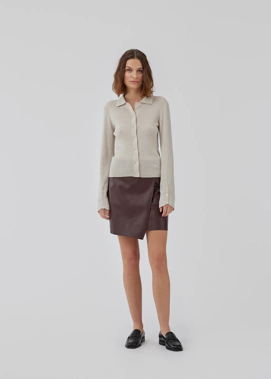 Light Gray קרדיגן צמר לנשים Hiroki MODSTROM