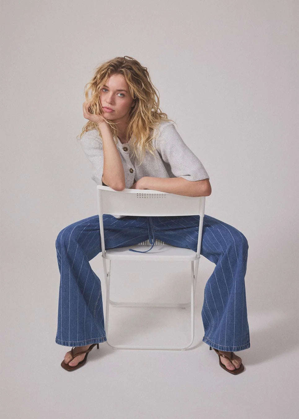 Gray ג'ינס ארוך לנשים Isolde – Wide Leg MODSTROM