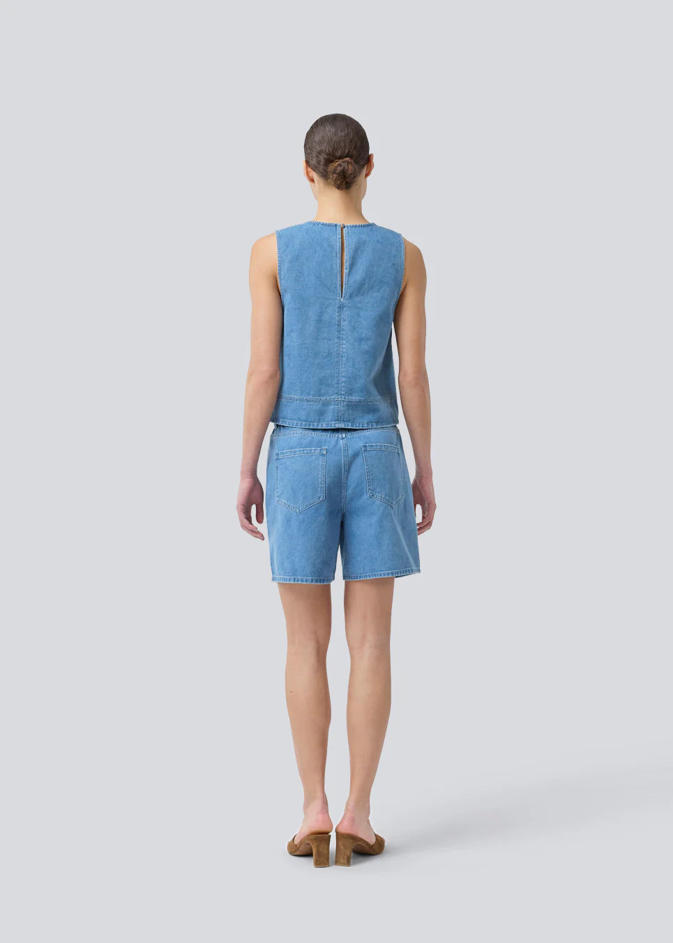 Light Gray ג'ינס קצר לנשים Naoma MODSTROM