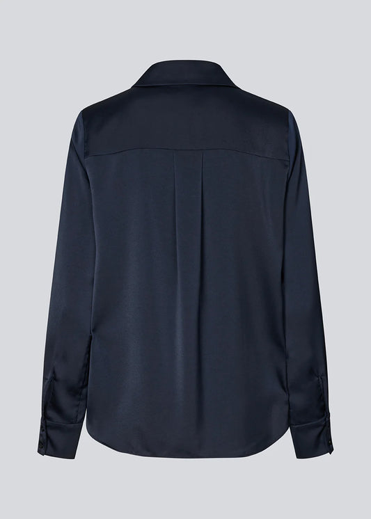 Light Gray חולצה מכופתרת ארוכה סאטן לנשים Pietro MODSTROM