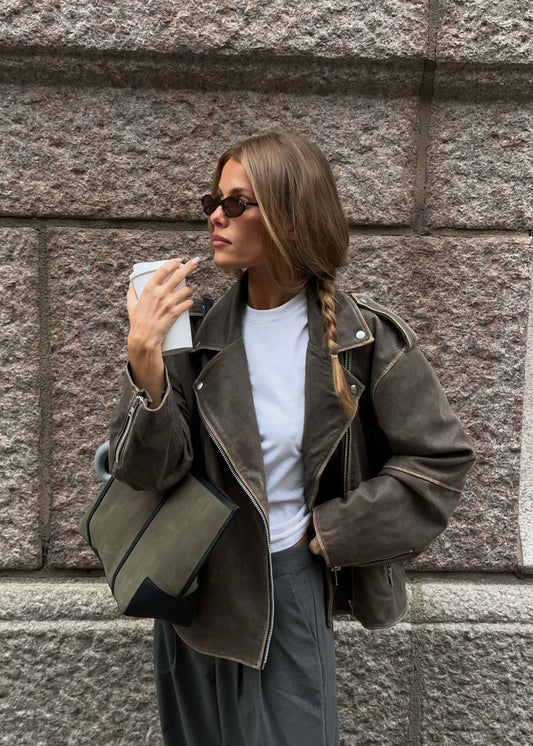 Dim Gray ג'קט עור לנשים Hulla MODSTROM