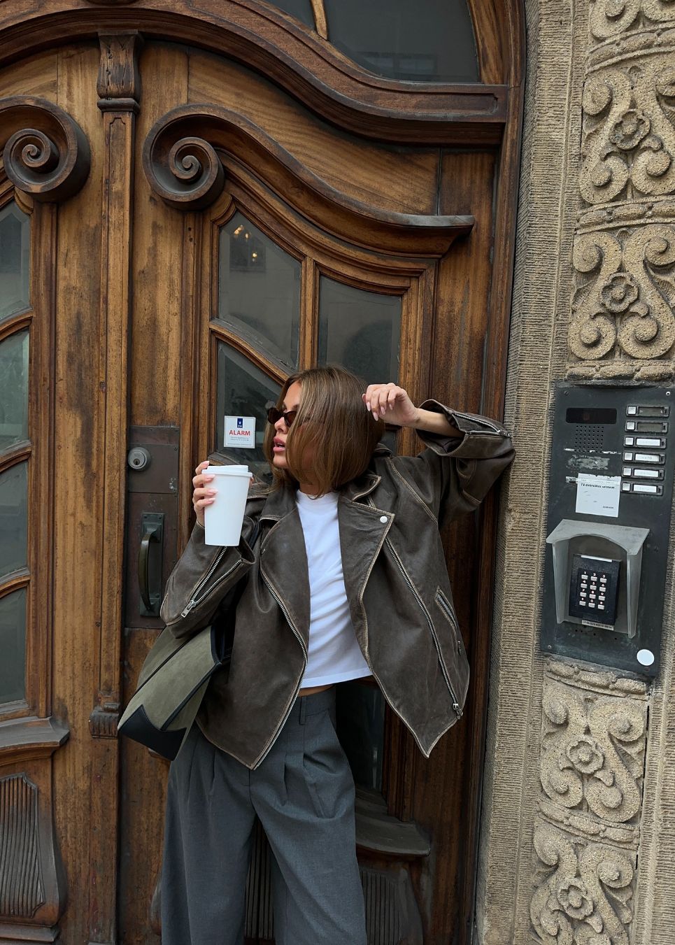 Dark Slate Gray ג'קט עור לנשים Hulla MODSTROM