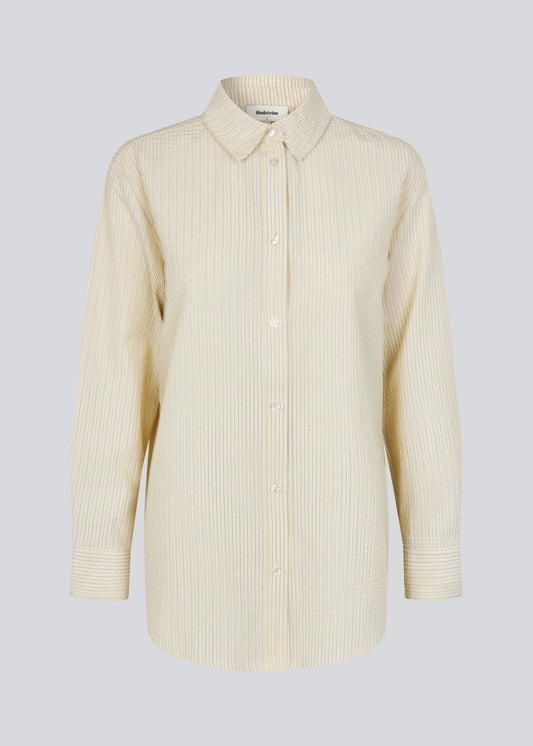 Light Gray חולצה מכופתרת לנשים Vigge Stripe Shirt MODSTROM