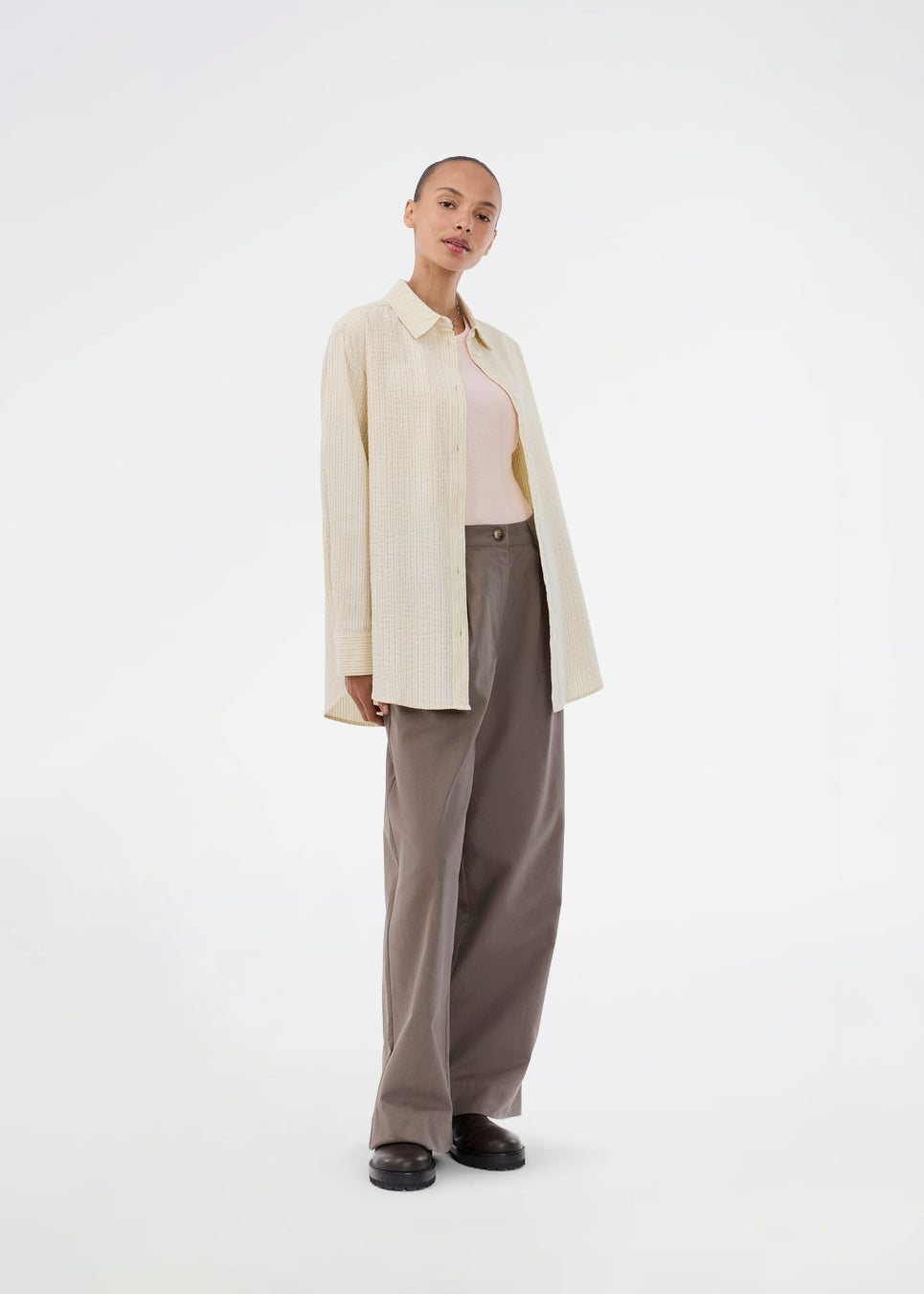 Lavender חולצה מכופתרת לנשים Vigge Stripe Shirt MODSTROM