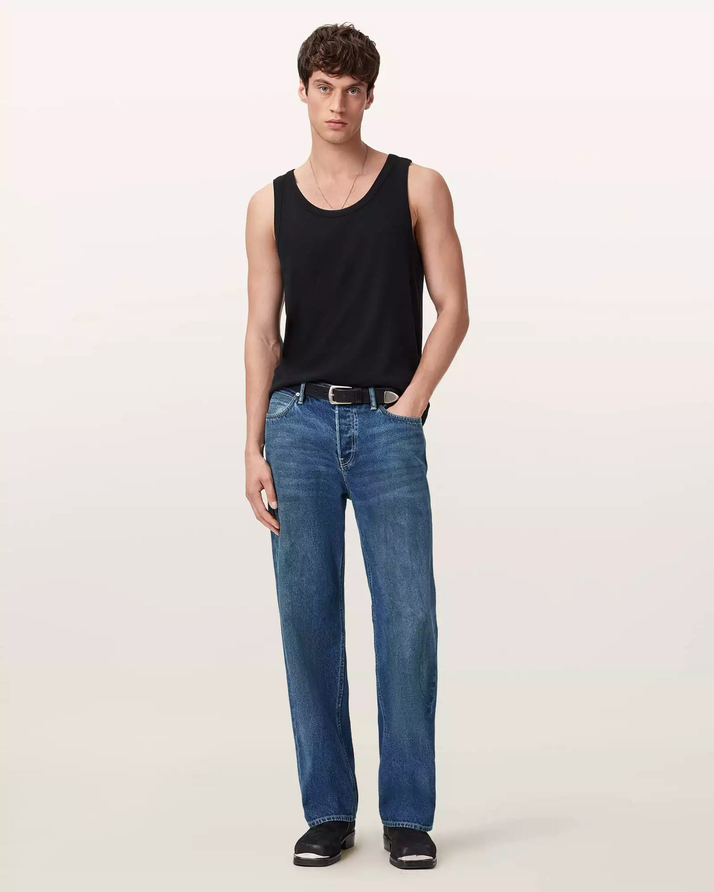 Antique White ג׳ינס ארוך לגברים Mullen – Straight Leg ALLSAINTS