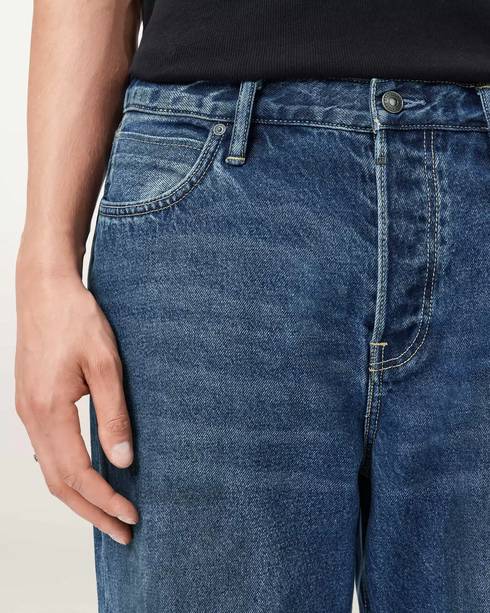 Dark Slate Gray ג׳ינס ארוך לגברים Mullen – Straight Leg ALLSAINTS