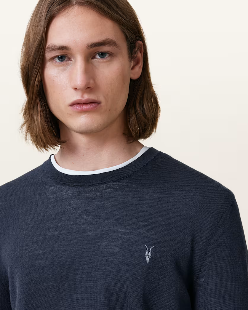 Light Gray סריג צמר לגברים Merino ALLSAINTS