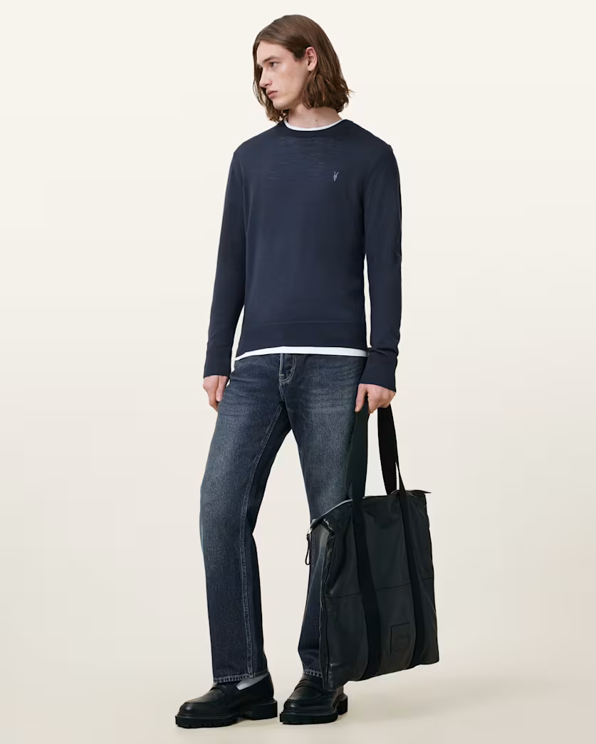 Dark Slate Gray סריג צמר לגברים Merino ALLSAINTS