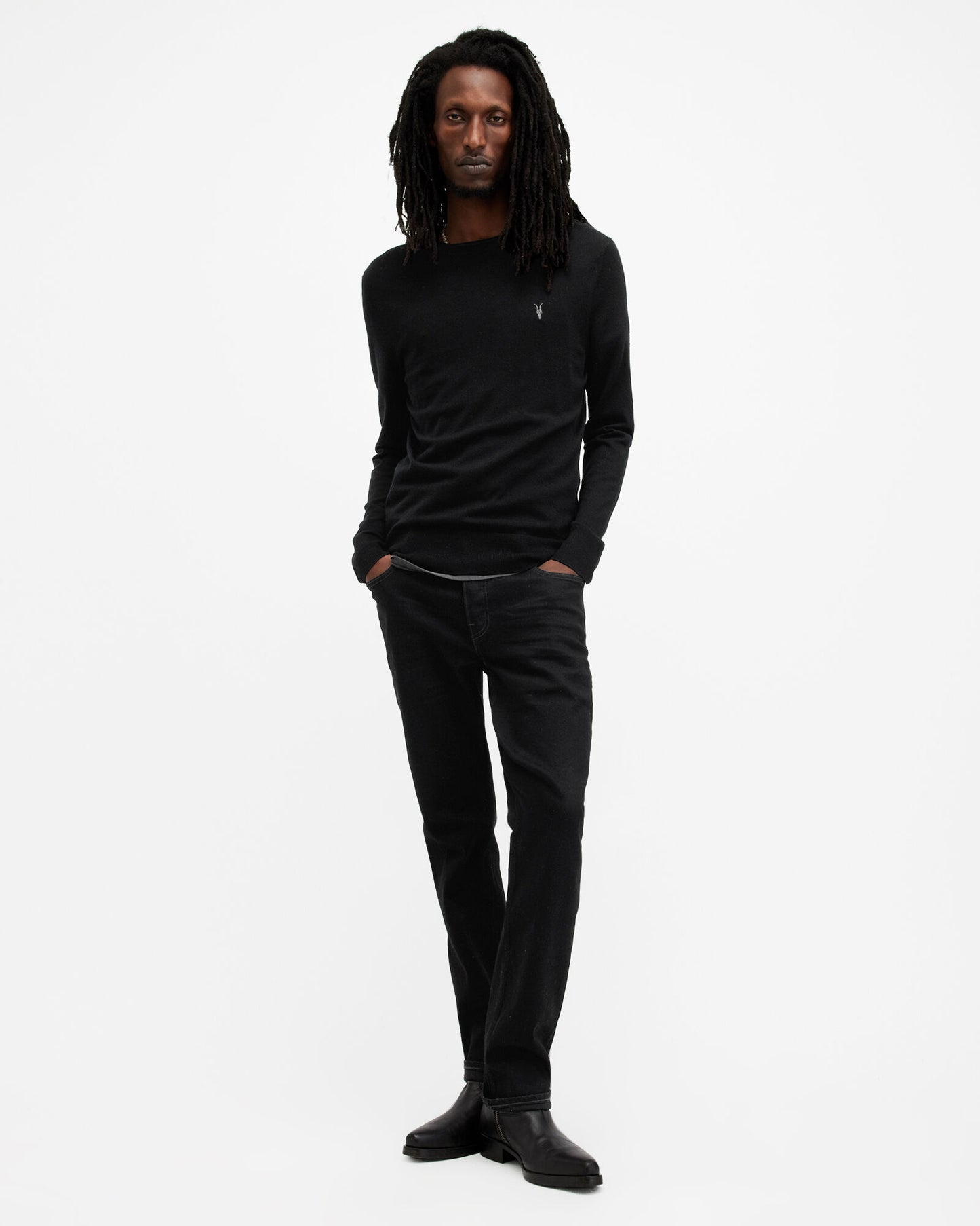 Black סוודר לגברים Merino ALLSAINTS