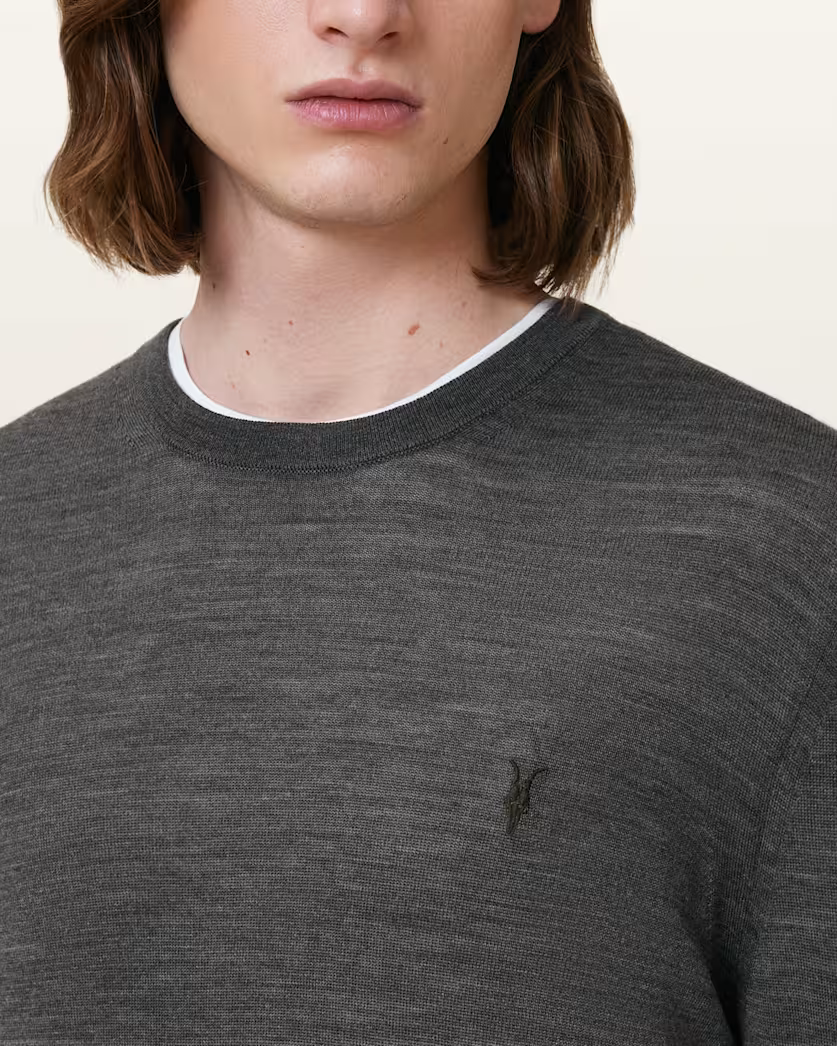 Dark Slate Gray סריג צמר לגברים Merino ALLSAINTS