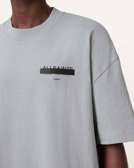 Gray טי שירט קצרה לגברים Redact ALLSAINTS